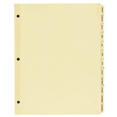 Plastic Tab Indexes, 3HP, Monthly, 11"x8-1/2", 25/ST, Buff