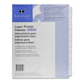 Laser Printer Indexes, Unpunched, 8-Tab, 25 ST/PK, White
