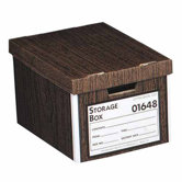 Storage Box, Medium-Duty, Letter/Legal, 12"x15"x10", Woodgrain