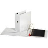 Locking D-Ring View Binder, 5 "Capacity,11"x8-1/2", White/Black
