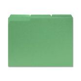File Folders, 1/3 AST Tab Cut, Letter-Size, 100/BX, Green