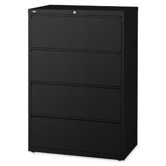 Lorell 42" 4-Drawer Lateral Files, Black