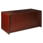 Lorell 87000 Series Laminate Desk Ensembles, Mahogany