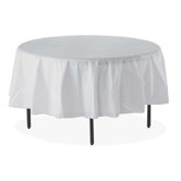 Plastic Round Tablecovers, White