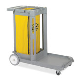 Compact Cleaning Cart, 20-3/4"X43-1/2"X38", Light Gray