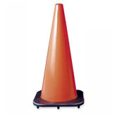 Traffic Cone, 18", Black Base, Orange