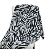 Zebra Black Charcoal Topstitched Throw