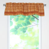 Upstream Plaid Linen Rod Pocket Valance with Bottom Band