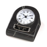 Clock Tower Deluxe Desktop Natural Marble Keepsake in Ebony and Black