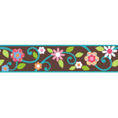 Studio Designs Scroll Floral Wall Border in Brown / Teal