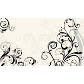 Black Scroll Chair Rail Prepasted Mural