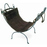 Leaf End Wrought Iron Log Carrier and Stand