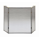 Flat Top 3 Panel Steel Fireplace Screen