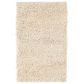 Solid Wool Shaggy Ivory Rug