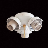 Three Bulb Universal Ceiling Fan Light Kit in White
