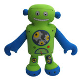 Kissen klein "Roboter" in Gr&uuml;n
