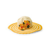 Flower Brim Hat in Yellow - 3-6 Year