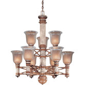 Country Ranch 9 Light Chandelier