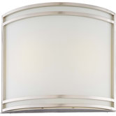Concave Wall Sconce with Brushed Nickel Frame - Energy Star