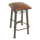 Colonial Western Iron Counter Stool in Antique Brown