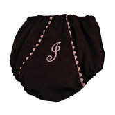 Bon Bon Corduroy Diaper Cover in Brown with Light Pink Trim