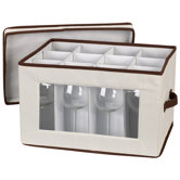 1166Storage and Organization Stemware Chest/Balloon Canvas with Trim