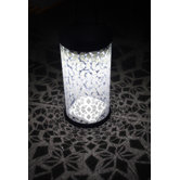 Frosted Fretwork Cylinder Solar Lantern