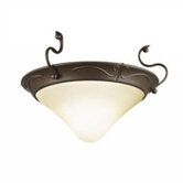 One Light Halogen Fixture with Custom Glass