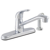 Single Handle Centerset Exquisite Low Lead Kitchen Faucet with White Side Spray