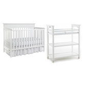 Lauren Classic Two Piece Convertible Crib Set in White