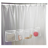 Three Pocket Shower Liner in Frosty Clear