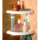 Two Tier Corner Shower Caddy in White