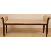 James Plain Palazzo Stool in Mahogany