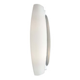 Wall Sconce with White Glass Shade in Chrome