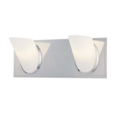 Vanity Light with White Glass Shade in Chrome