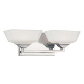 Clean Two Light Bath Vanity in Polished Nickel