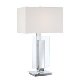 One Light 31" Table Lamp in Polished Nickel