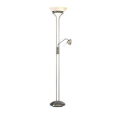 George's Reading Room Torchiere in Brushed Nickel