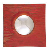 10.5" Wall Sconce in Chrome with Red Glass