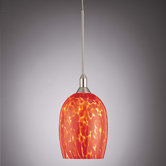 Droplets Pendant with Red Cased Glass Shade