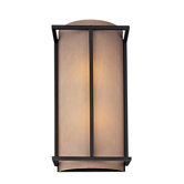 Wall Sconce in Bronze with Heat Burnt Glass
