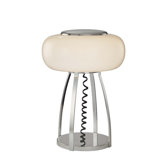 Lamps Table Lamp with Etched Opal Glass in Chrome