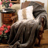Chinchilla Faux Fur Throw Blanket and Pillow Set