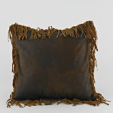 Eagle River Pinto Tobacco Fringed Pillow