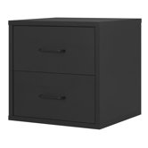 Modular Storage Cube with Two Drawers in Black