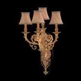 Vintage Wall Sconce in French Gold with Optional Shades