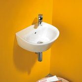 Jazz 40 Porcelain Bathroom Sink with Overflow in White