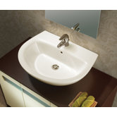 Jazz 57 Porcelain Bathroom Sink with Overflow in White