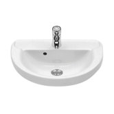 Marina Porcelain Wall Mount Bathroom Sink with Overflow in White