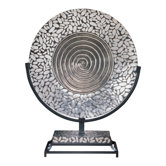 Charger Plate in Silver and Black